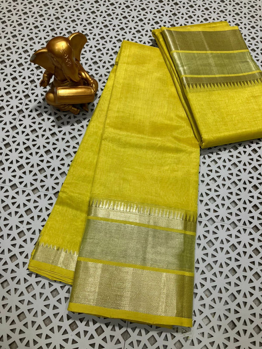 *Material*:Mangalagiri pure pattu by cotton

*Model*:250k jari border plain pure pattu sarees

Running pallu and blouse
