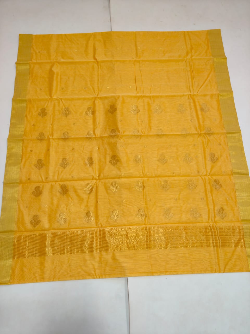 Silk y cotton 
Chanderi
 saree 
