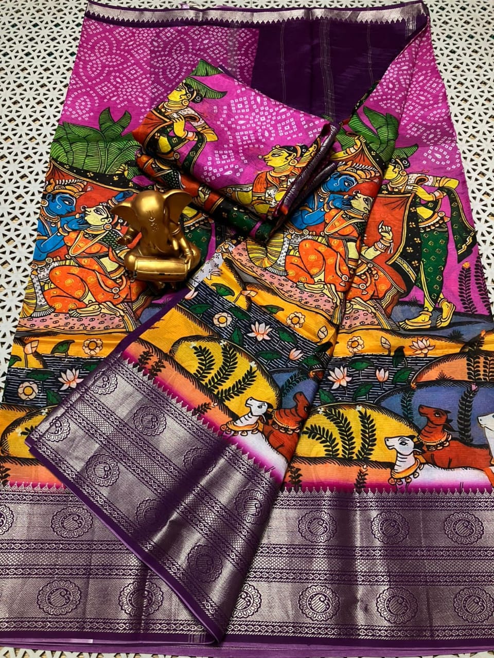 Marisha | Digitally printed cotton silk saree