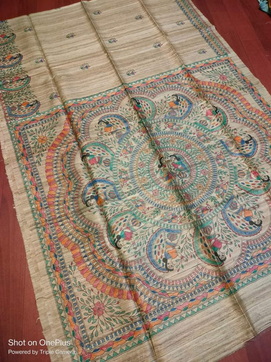 Madhurinidhi | Tussar Saree with madhubani work