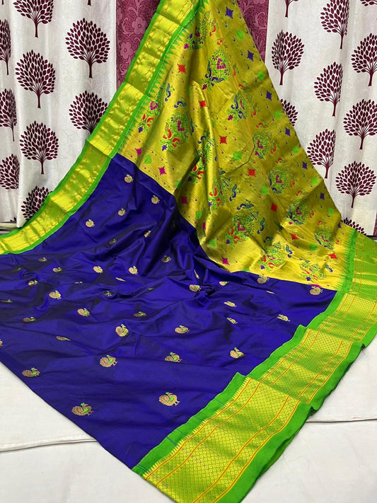 Bhanapriya | Powerloom Kadiyal Paithani Silk Saree