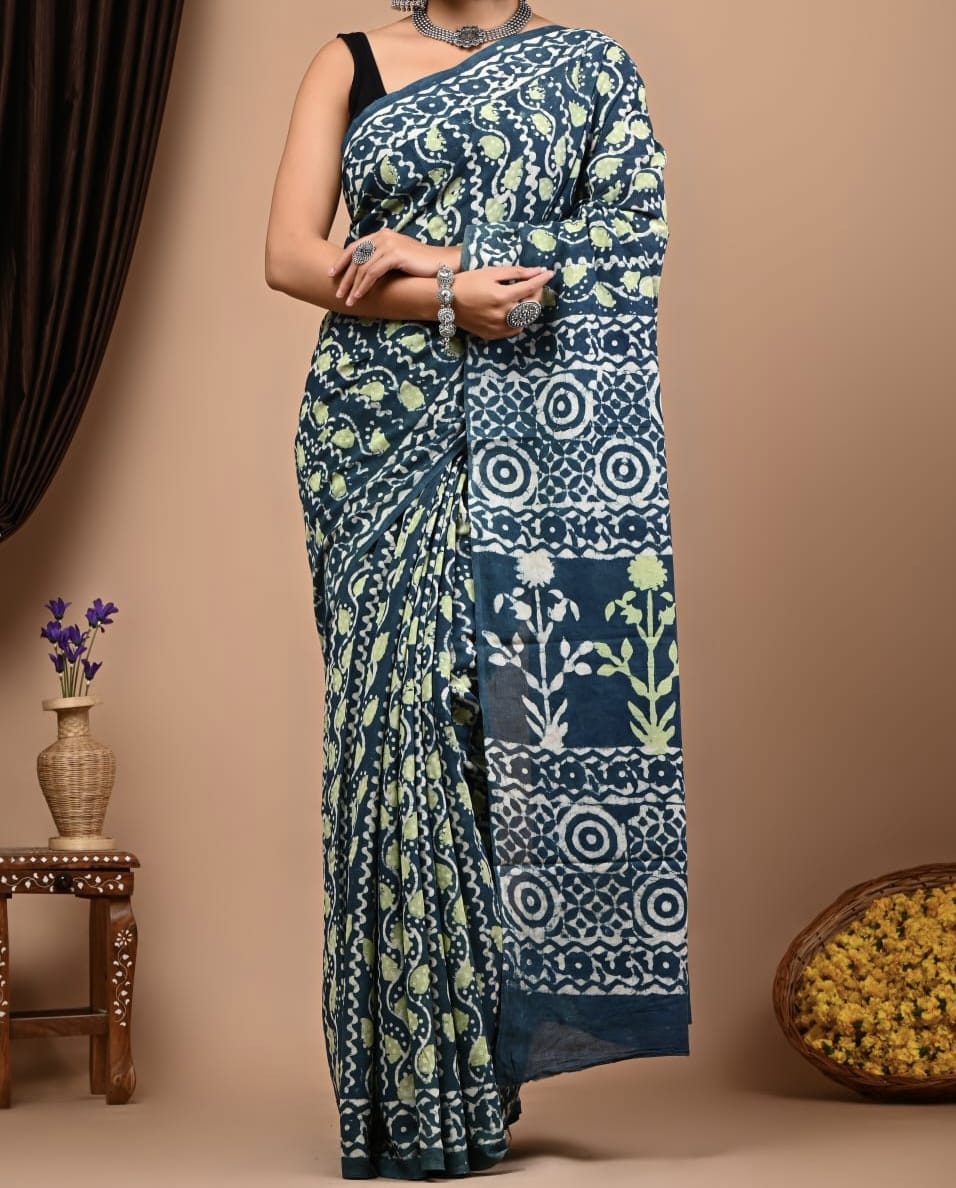 Mayshitaa | Mul Cotton Blockprint Saree