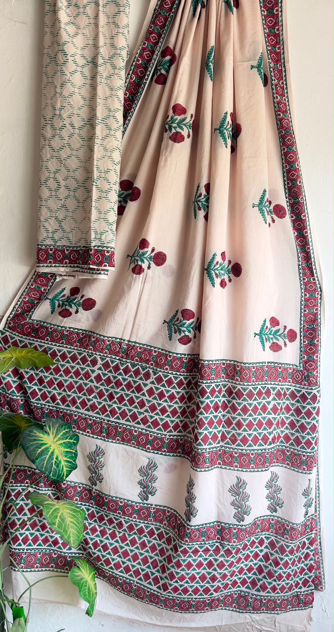 block prints on mul cotton