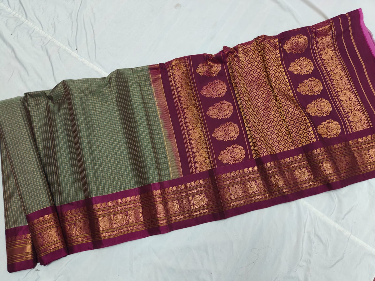 GADWAL HANDLOOM SICO CHECK SAREE