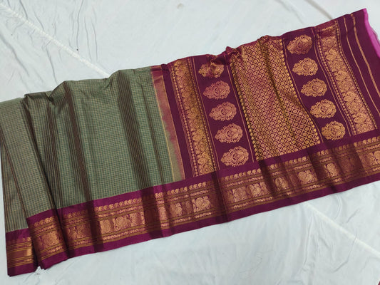 GADWAL HANDLOOM SICO CHECK SAREE