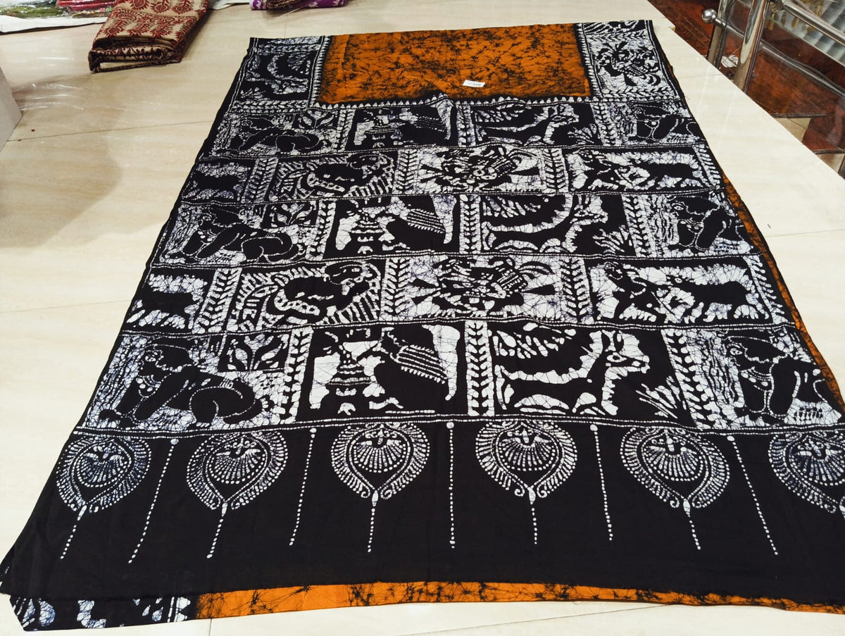 Cotton sorutuli handbatik saree with bp