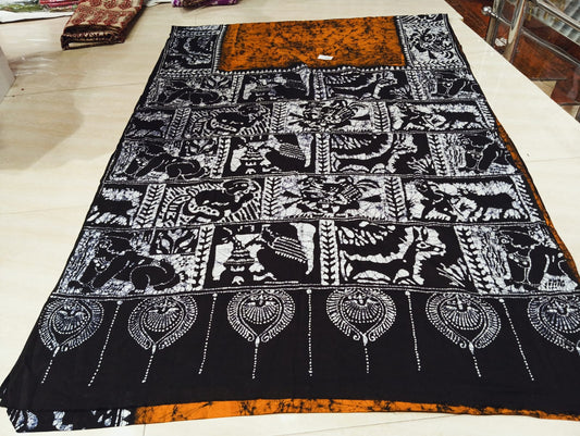 Cotton sorutuli handbatik saree with bp