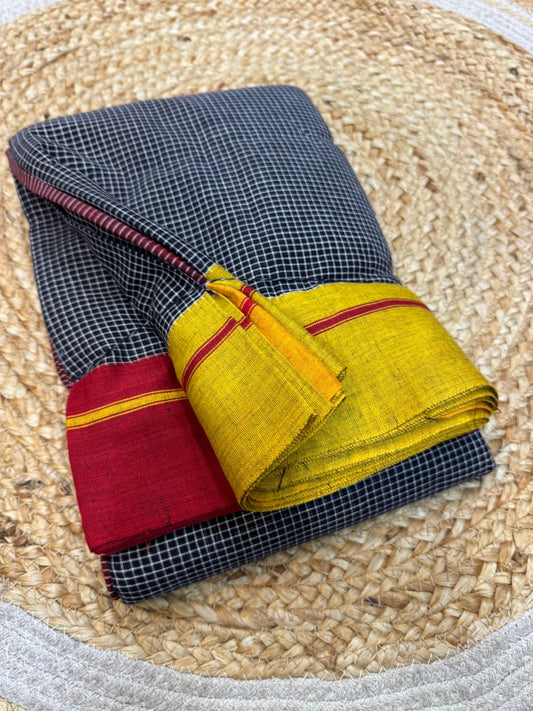 *Patteda anchu with Handloom mark New Designs* 

Pure cotton handwoven *patteda aanchu* 
saree With Running Blouse same as body
