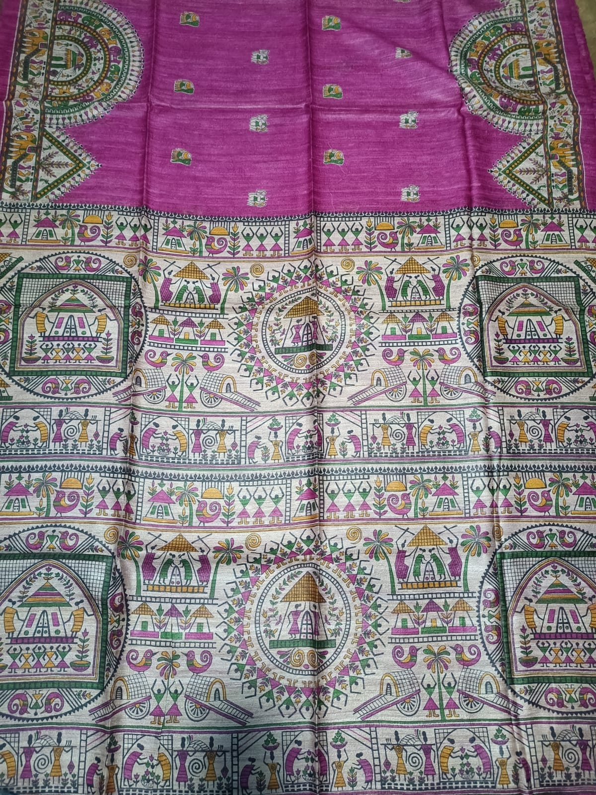 Aditi  | Screen prints on tussar silk