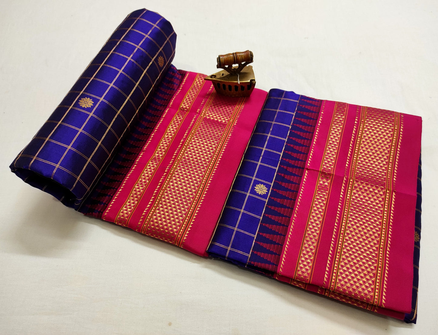 Anita-ilkal-pure-silk-saree Checked Ilkal Pure Silk Saree