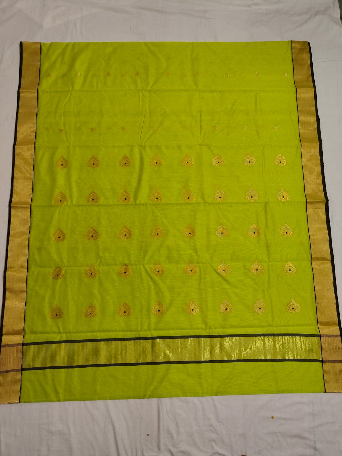 Silk y cotton 
Chanderi
 saree 
