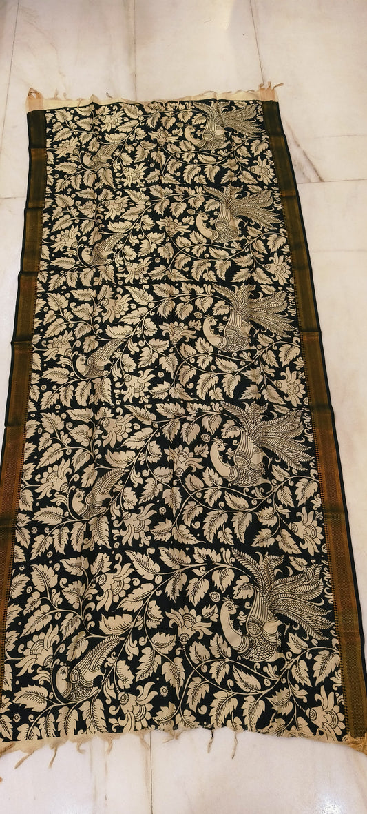 Komala | Kalamkari dupatta on mangalagiri silk