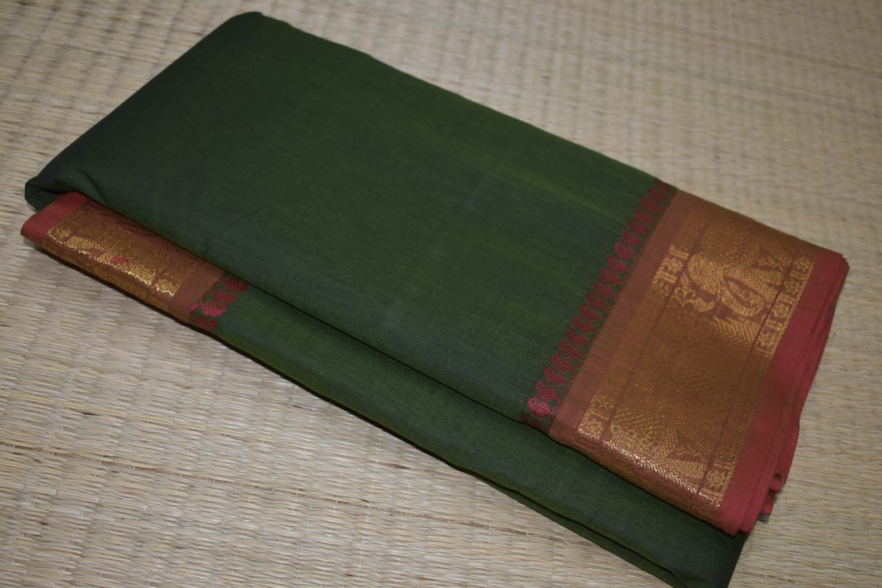 Chettinadu Cotton Saree in Green
