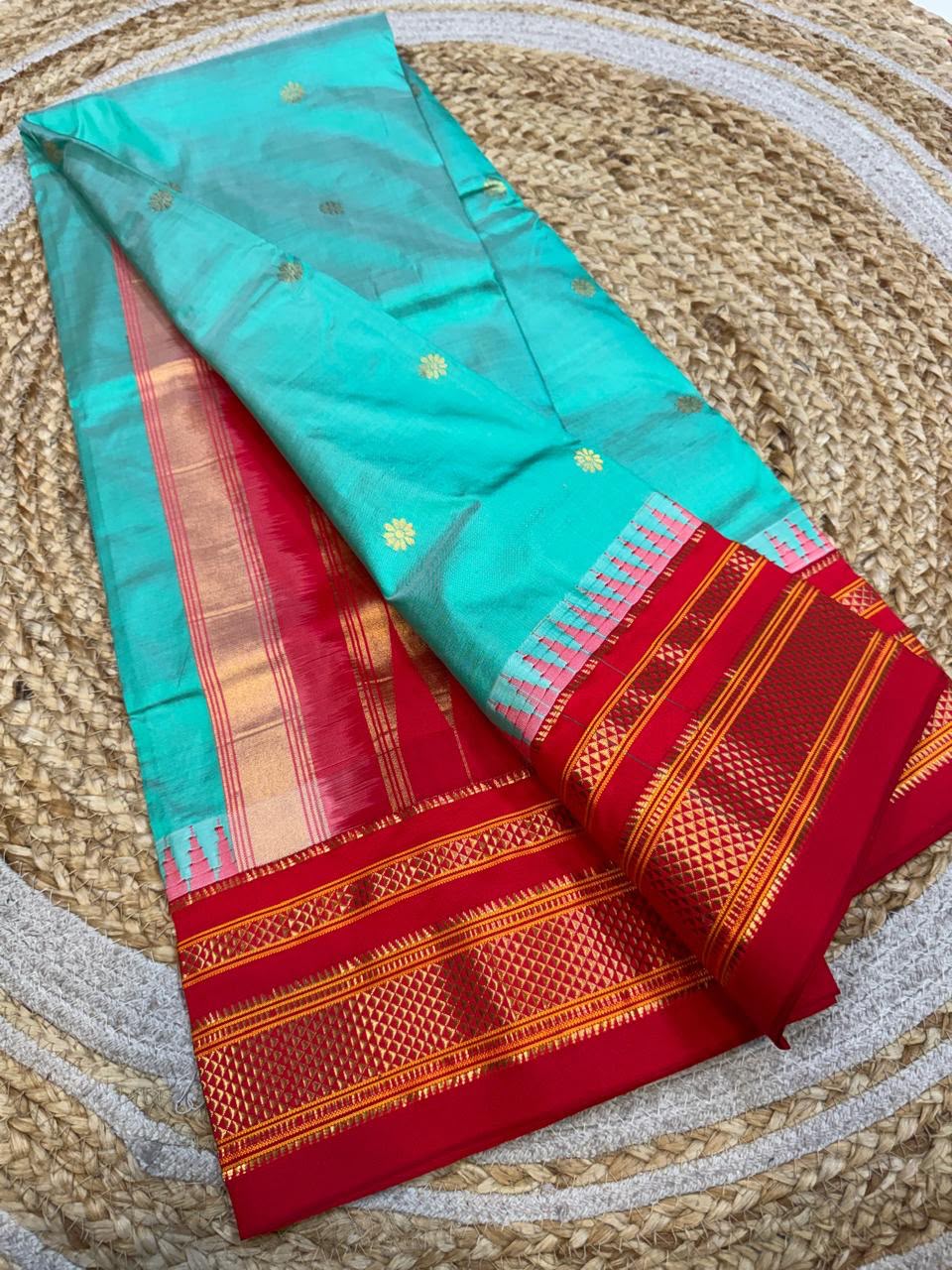 *All New Colours* 

*Exclusive silk ilkal saree*
*Pure silk korvai temple border* with *body butta* design superior quality ilkal saree & contrast blouse 
6.10mtrs length 
Full body pure silk 
Border, pallu & blouse semi silk
