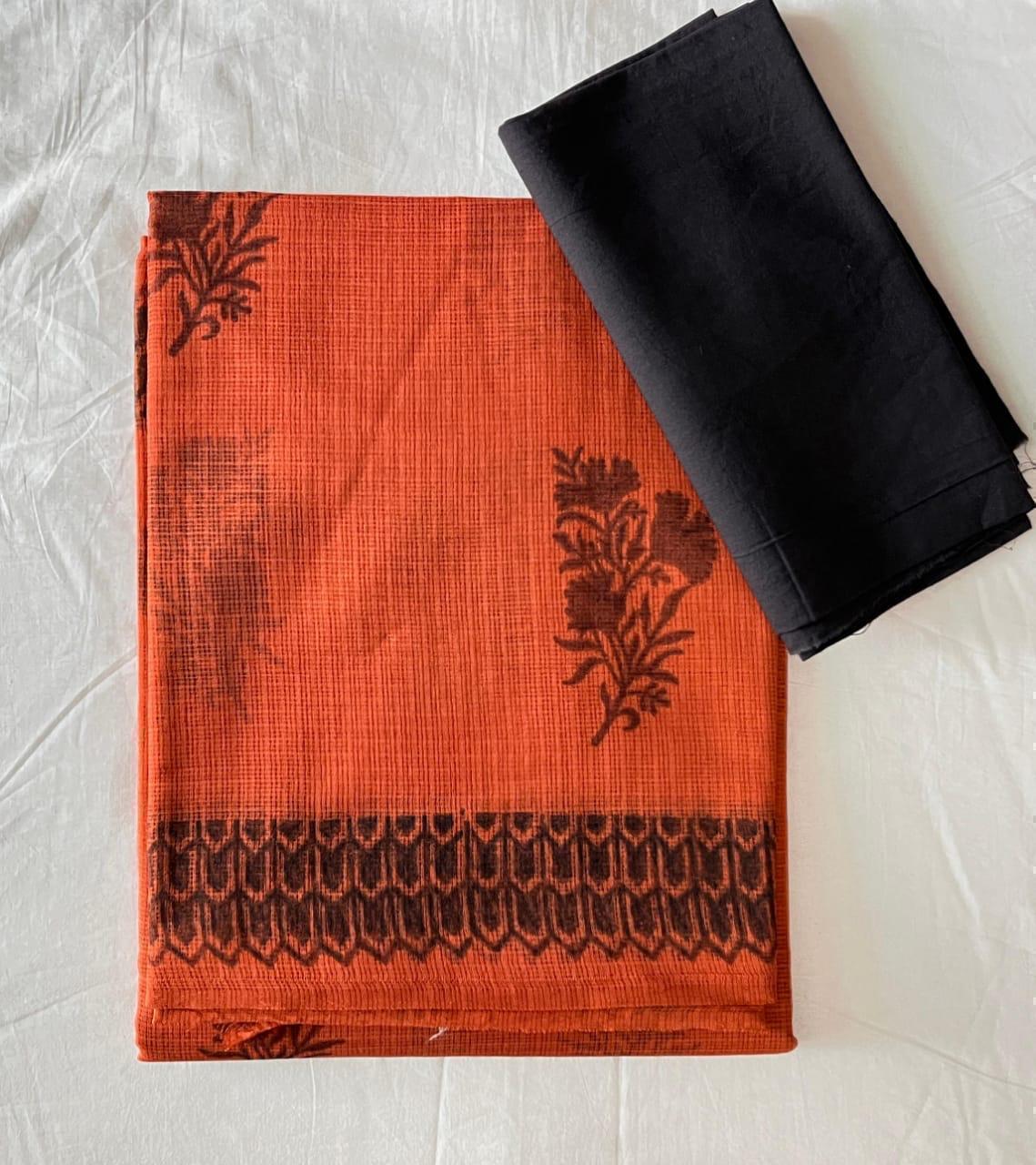 Hassan  | block printed by hand on Kota Doria cotton sarees