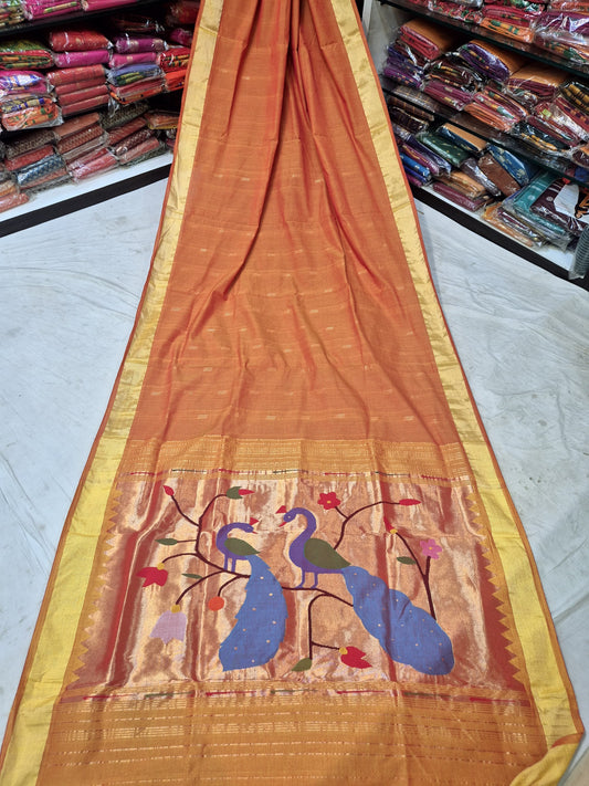 Tushtithaa | Cotton Handloom Paithani Saree