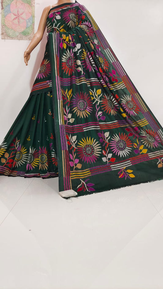 Feryna | Hand Made Kantha Embroidery on Semi Silk