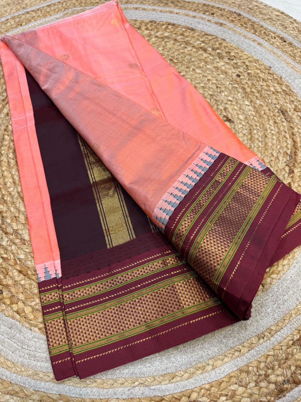 *All New Colours* 

*Exclusive silk ilkal saree*
*Pure silk korvai temple border* with *body butta* design superior quality ilkal saree & contrast blouse 
6.10mtrs length 
Full body pure silk 
Border, pallu & blouse semi silk

