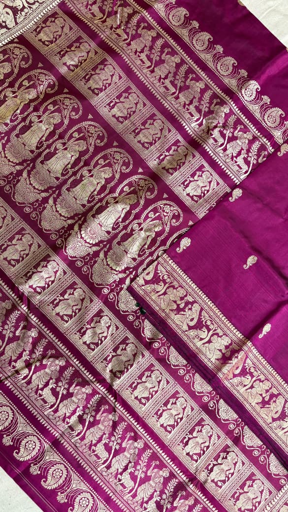 Baluchari sarees.
Material silk with bp.
With silkmark.