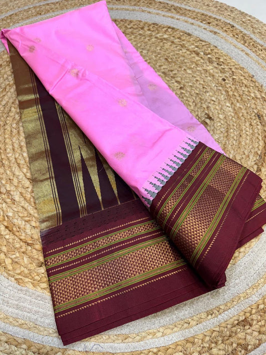 *All New Colours* 

*Exclusive silk ilkal saree*
*Pure silk korvai temple border* with *body butta* design superior quality ilkal saree & contrast blouse 
6.10mtrs length 
Full body pure silk 
Border, pallu & blouse semi silk
