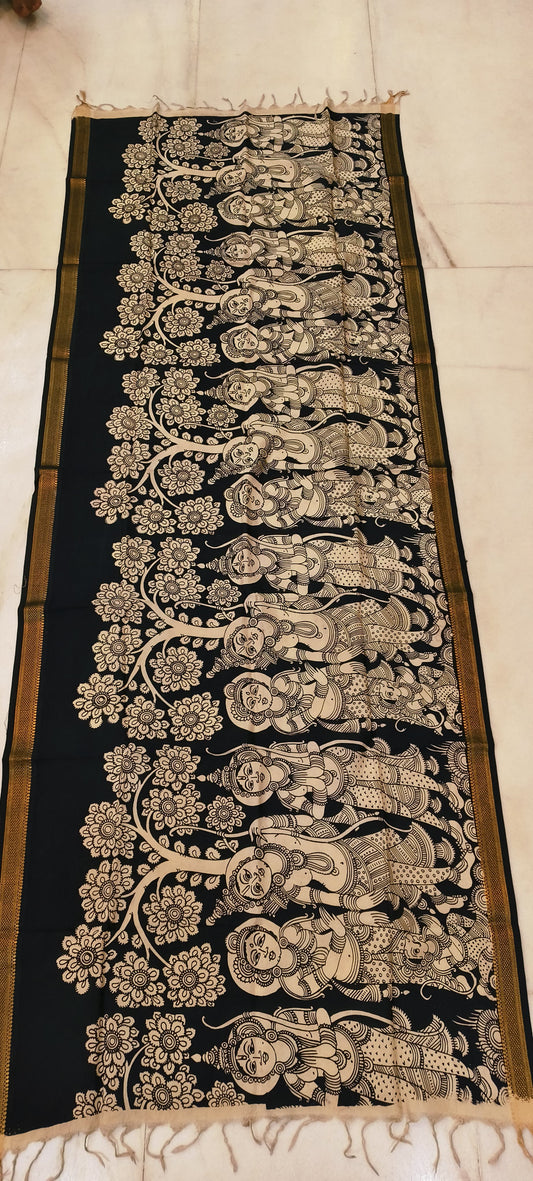 Kehkasha | Kalamkari dupatta on mangalagiri silk