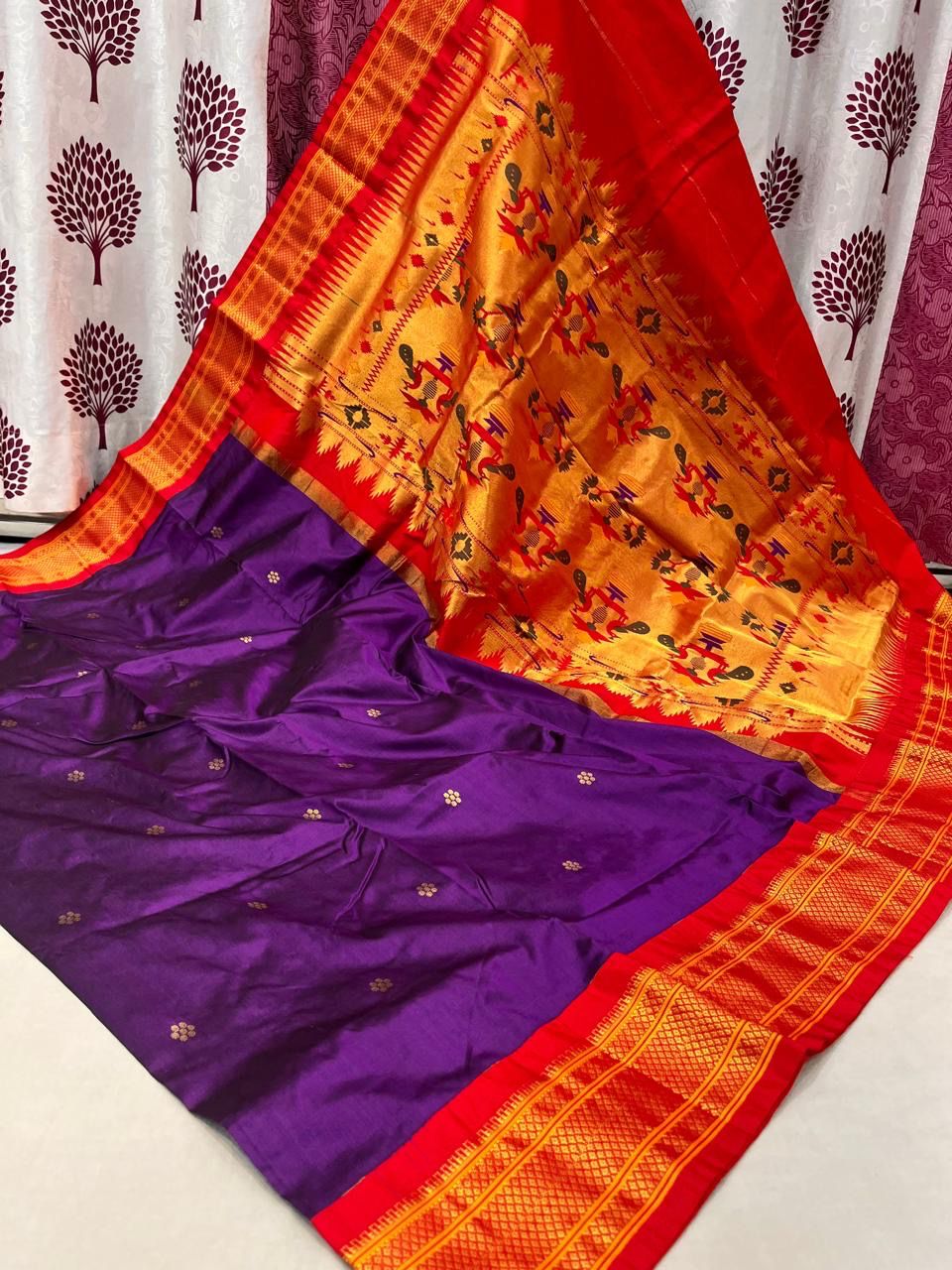 Peetala | Powerloom Kadiyal Paithani Silk Saree