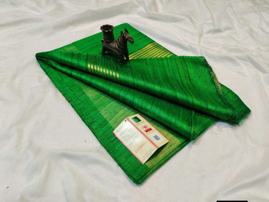 Pure tussar ghicha silk handloom saree with blouse pc.
Silk mark tag 
