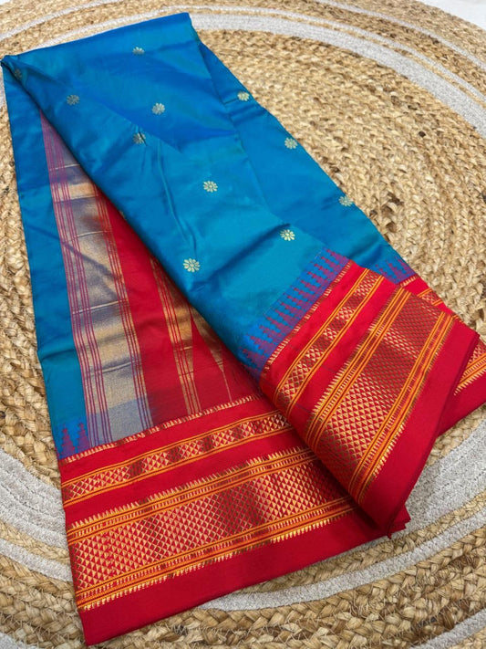 *All New Colours* 

*Exclusive silk ilkal saree*
*Pure silk korvai temple border* with *body butta* design superior quality ilkal saree & contrast blouse 
6.10mtrs length 
Full body pure silk 
Border, pallu & blouse semi silk
