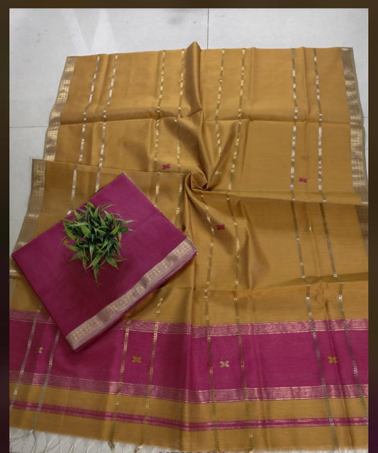 Chhavimani | Maheshwari cotton silk fabric set