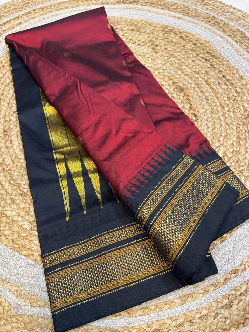 *All New Colours* 

*Exclusive silk ilkal saree*
*Pure silk korvai temple border* with *body butta* design superior quality ilkal saree & contrast blouse 
6.10mtrs length 
Full body pure silk 
Border, pallu & blouse semi silk
