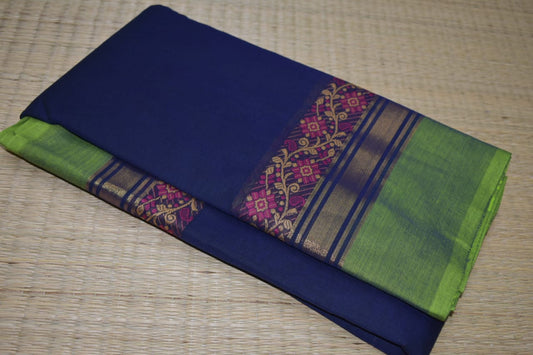 Chettinadu Cotton Saree in Navy