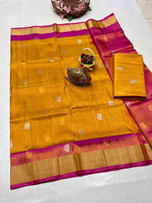 🥻UPPADA PATTU NEW 
  CHEKS BUTA
  SAREES 👌👌          