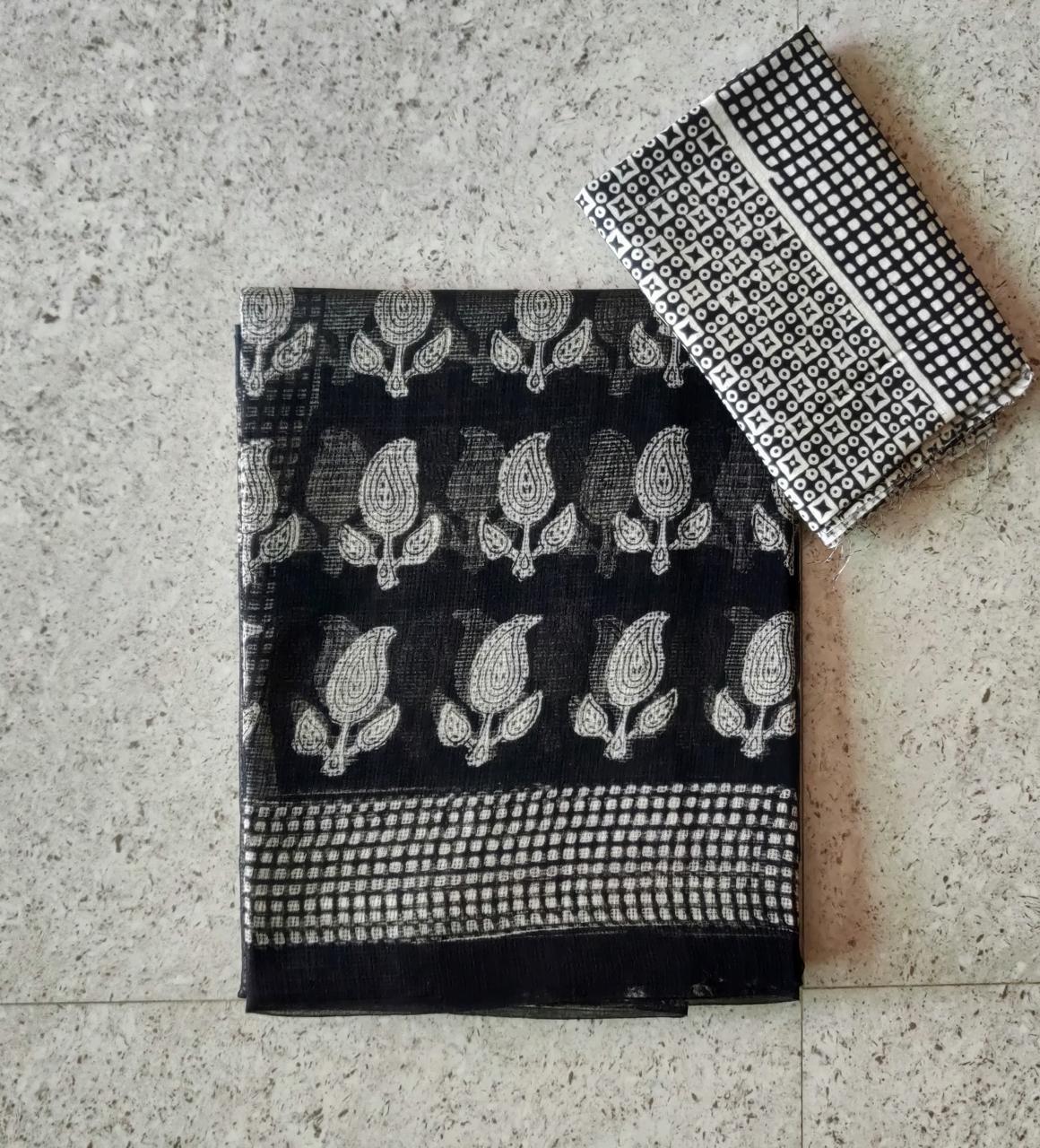 Ranjan  | block printed by hand on Kota Doria cotton sarees