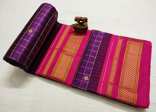 Angira-ilkal-pure-silk-saree Checked Ilkal Pure Silk Saree