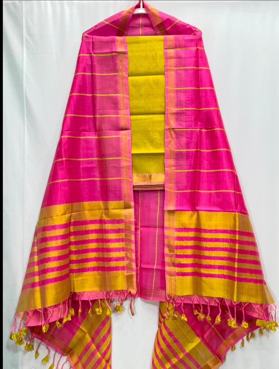 Fayazah | Mangalagiri-Pattu-Dress-Material