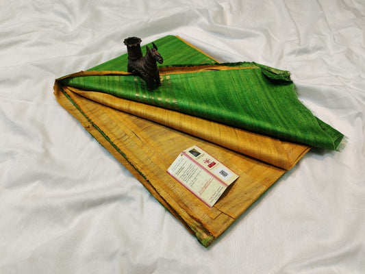 Pure tussar ghicha silk handloom saree with blouse pc.
Silk mark tag 
