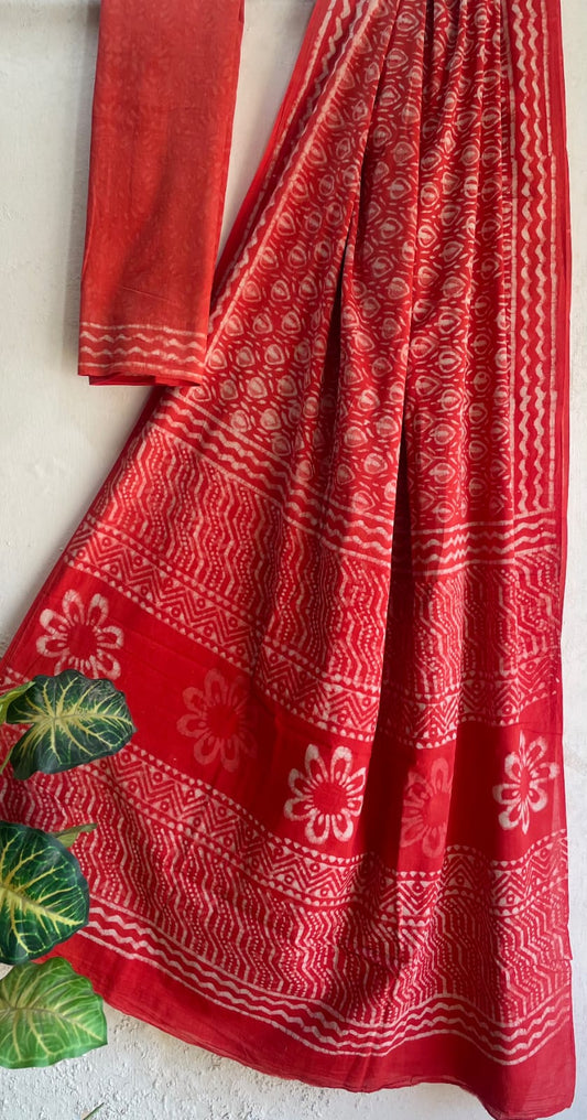 Malishka | Mul Cotton Blockprint Saree