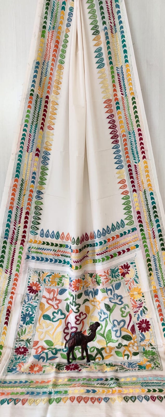 Beautiful kantha work on blended Bangalore silk

With kantha stich work bp
