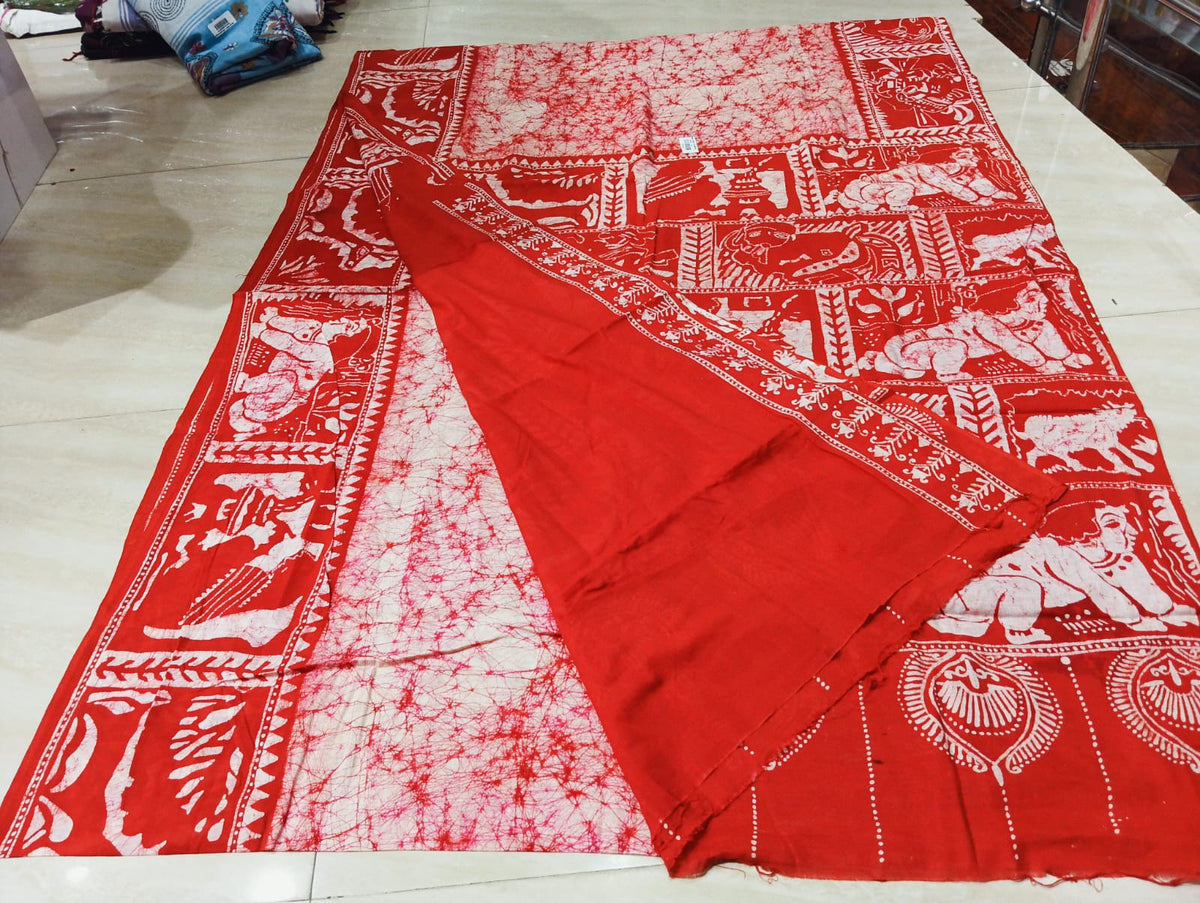 Cotton sorutuli handbatik saree with bp