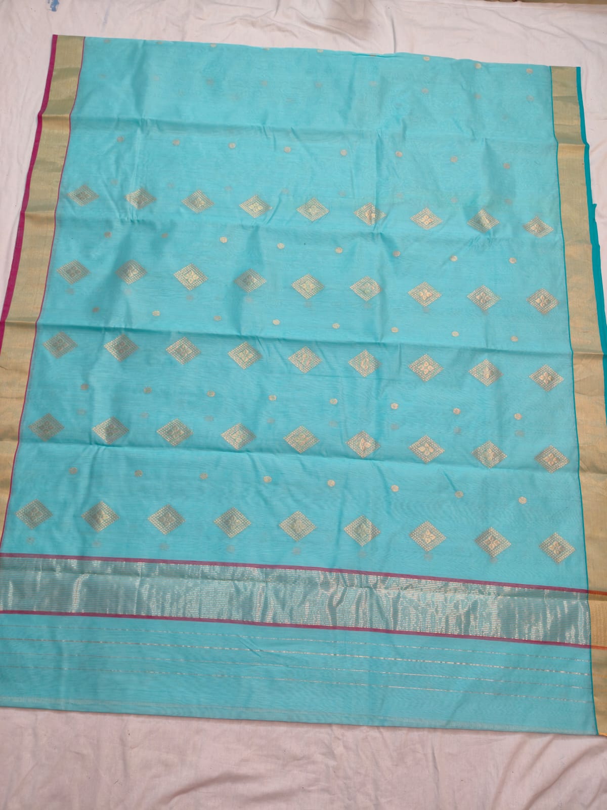 Silk y cotton 
Chanderi
 saree 
