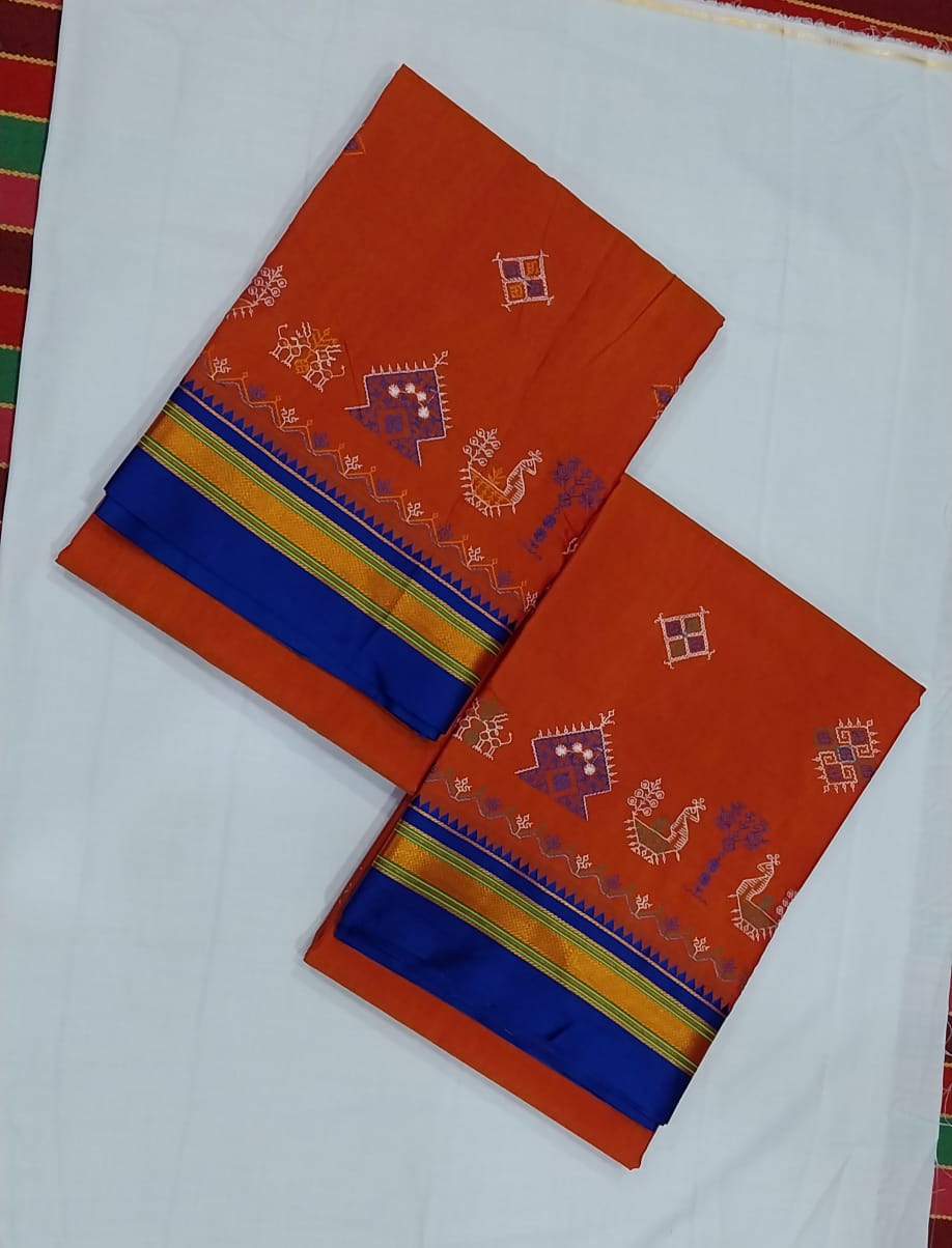 Rishi | Karnataka Kasuti work saree