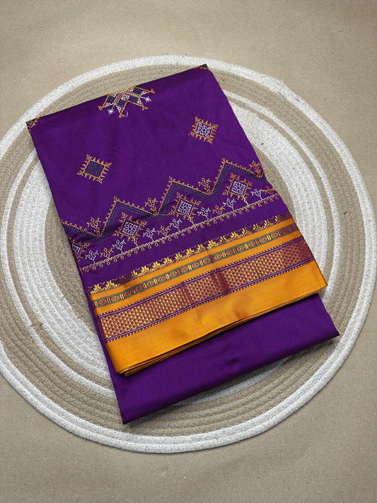 Kasvini | Kasuti Work on Cotton Saree