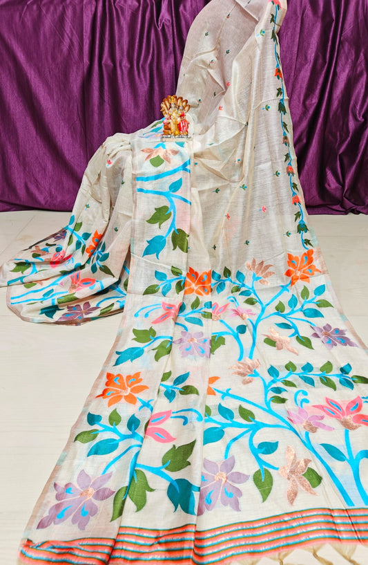 Taksha | Pure tussar jamdani saree