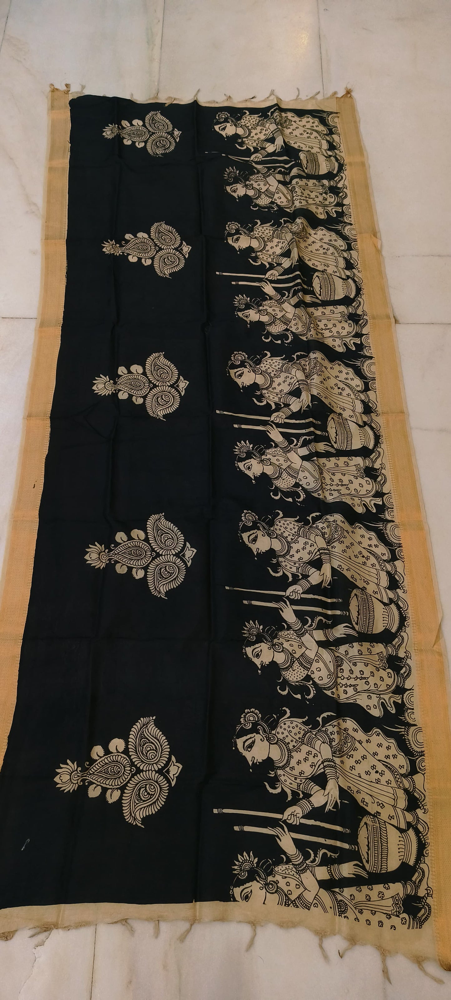 Koyna | Kalamkari dupatta on mangalagiri silk