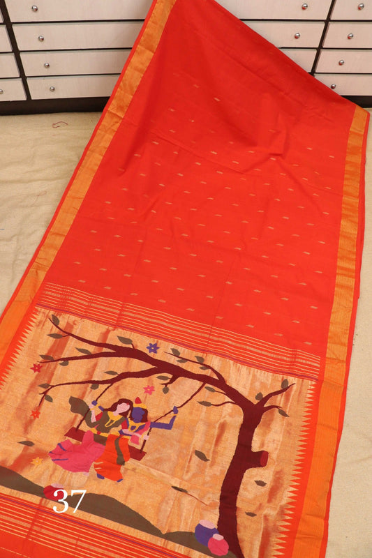 Sazniya | Cotton Handloom Paithani Saree