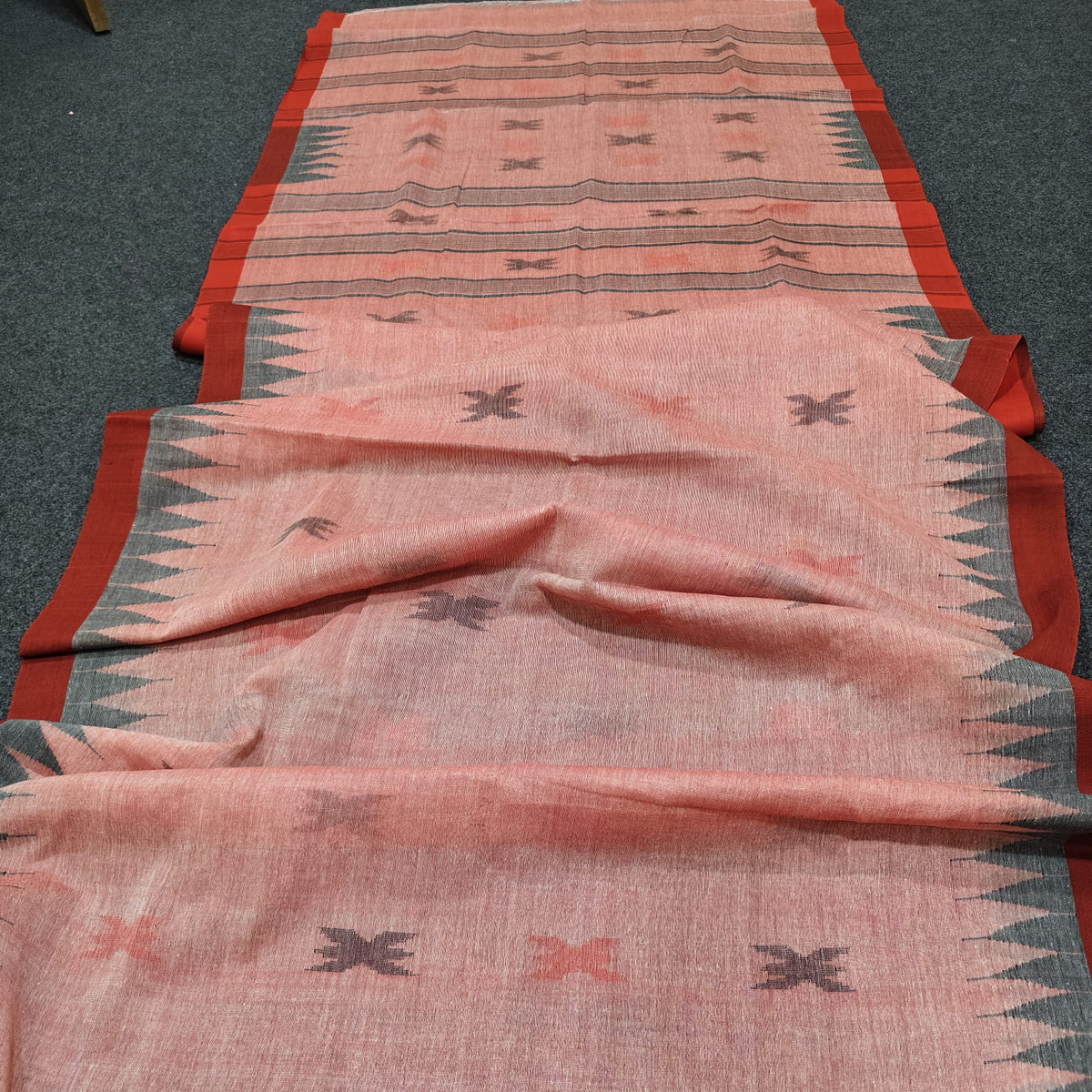 Authentic handloom
 monipuri cotton saree
With bp
