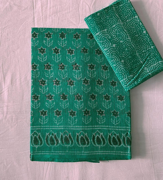 Aggarwal  | block printed by hand on Kota Doria cotton sarees