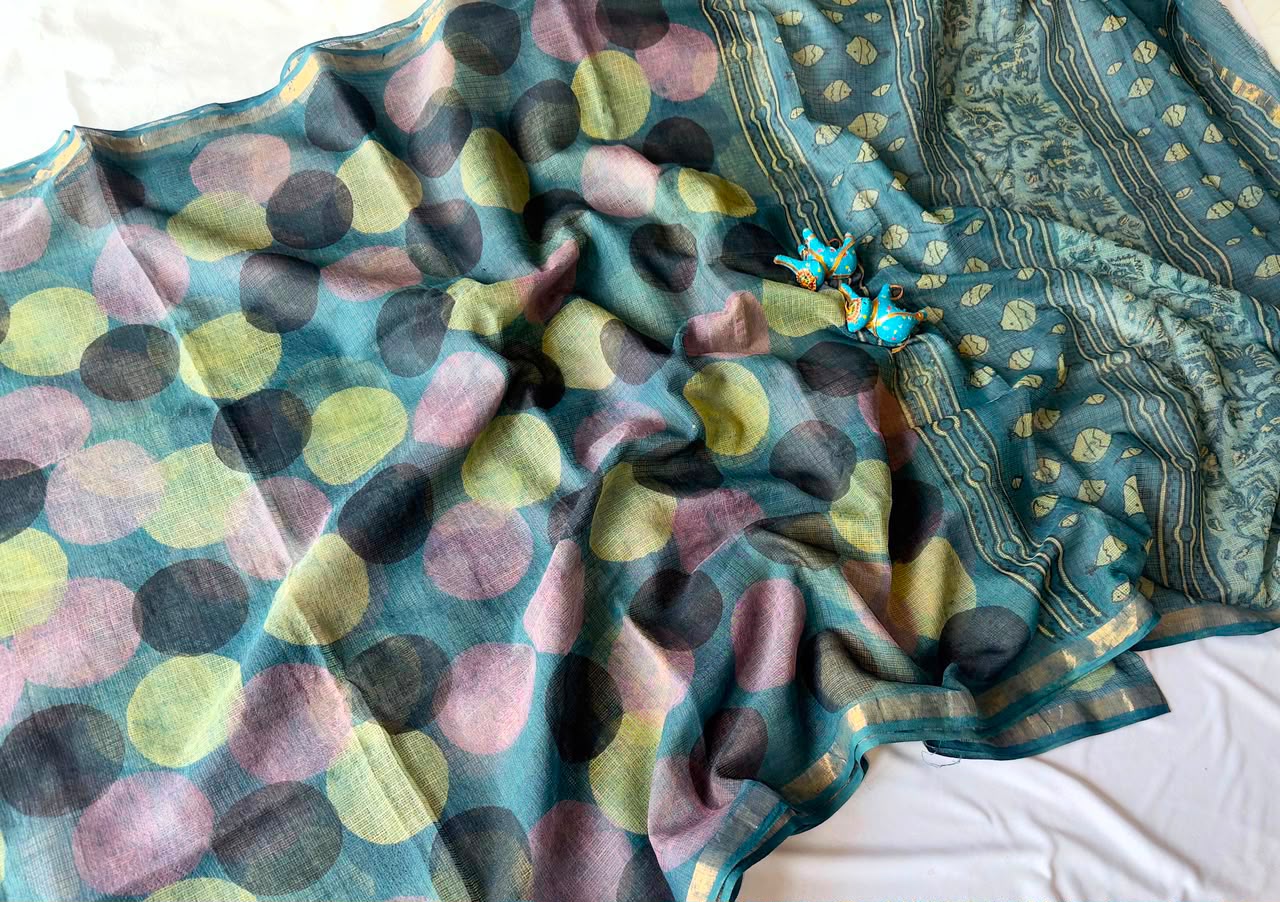 Summer special collection
Vanaspati ajark print

Kota saree new collection of Bagru print 
New collection Saree Kota Doriya .
Hand made 
Block print , Dabu print , Bagru print , vaspati print, ajark prijt
Saree length 5.5 mtr
Blouse.  80cm
Hand block printed.
