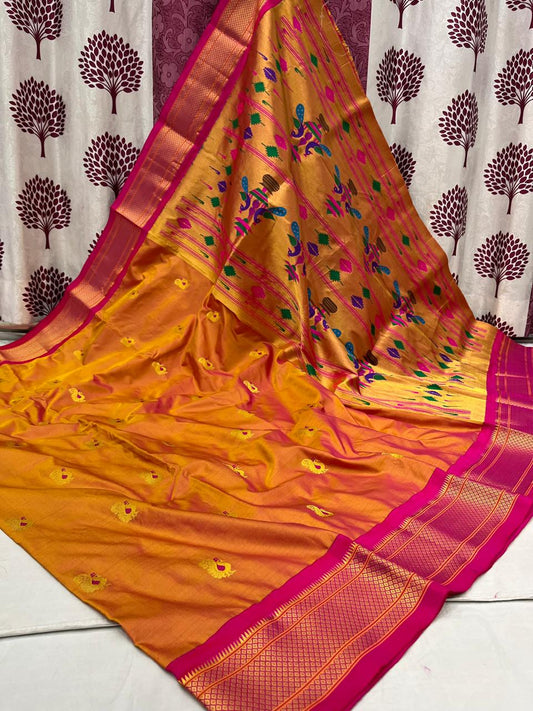 Bhasupra | Powerloom Kadiyal Paithani Silk Saree
