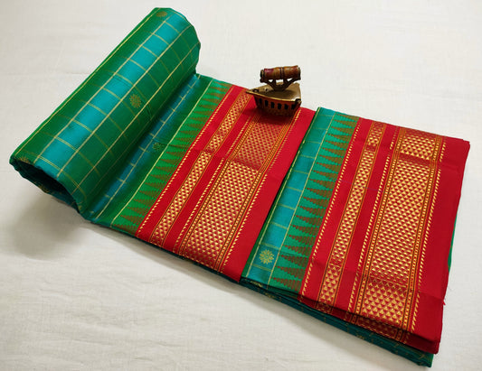 Anaika-ilkal-pure-silk-saree Checked Ilkal Pure Silk Saree